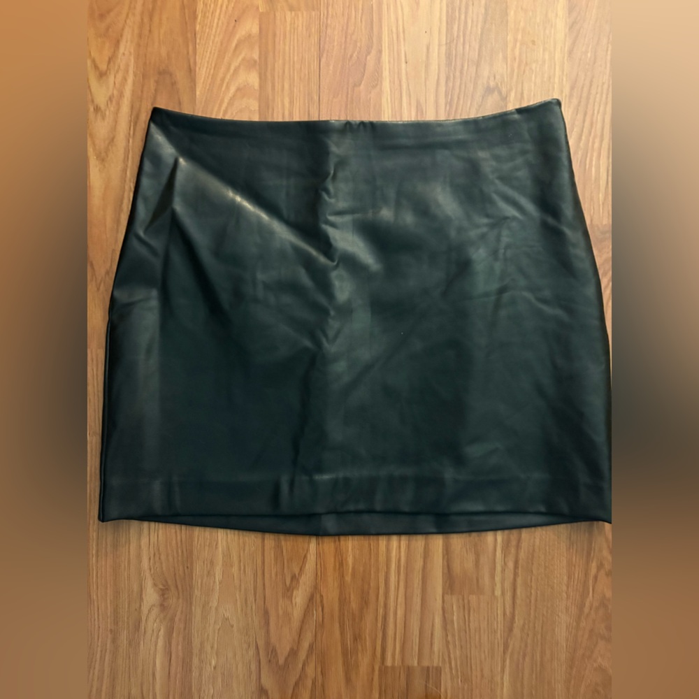 Express Black Faux Leather Mini Skirt